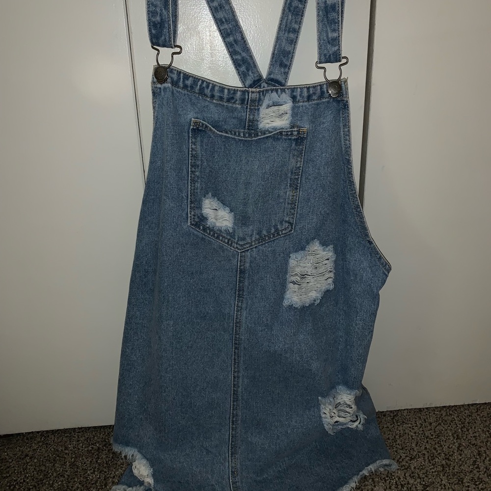 Denim overall dress
